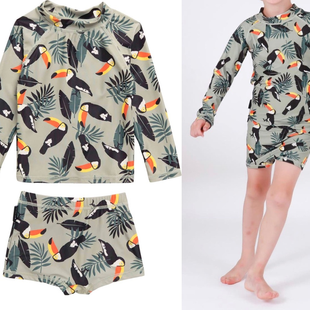 🦚🦜🌿🌴dot Australia 🇦🇺 toucan 2-piece swimsuit🌴🌿🦜🦚